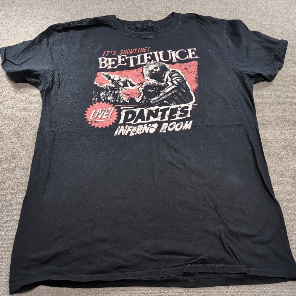 Men's Funko Beetlejuice Dante's Inferno Black and Red Short Sleeve T-shirt Large